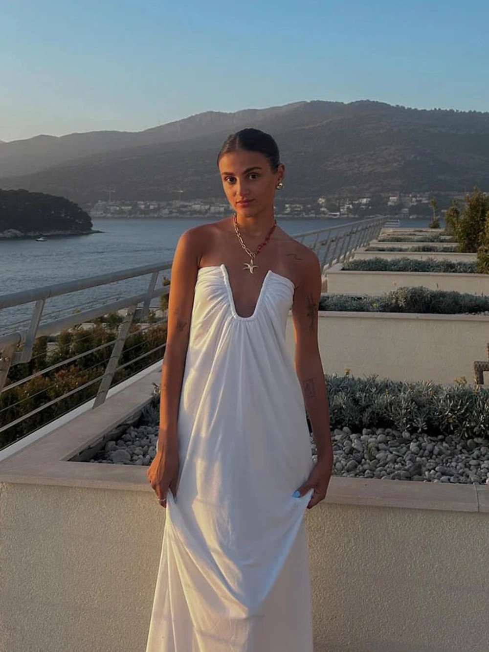 Braelyn White Strapless Maxi Dress